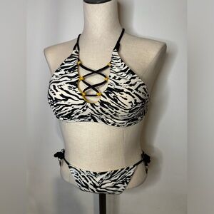 NWT 2 piece zebra print bikini- Size XS